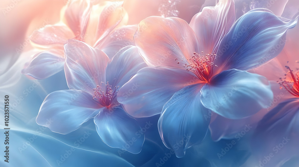 Delicate Pastel Flower Illustration