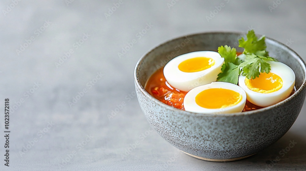Delicious Egg Curry with Scotch Egg and Creative Fried Egg Garnish - A Flavorful Shakshuka Experience on a Plate Delicious Egg Curry with Scotch Egg and Creative Fried Egg Garnish - A Flavorful Shakshuka Experience on a Plate