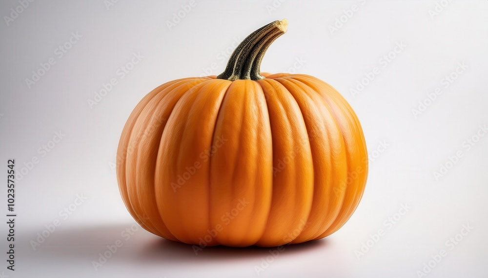 Obraz premium Perfectly Ripe Pumpkin Ready for Harvest or Fall Decorations. High-Quality Close-Up Image for Seasonal Themes