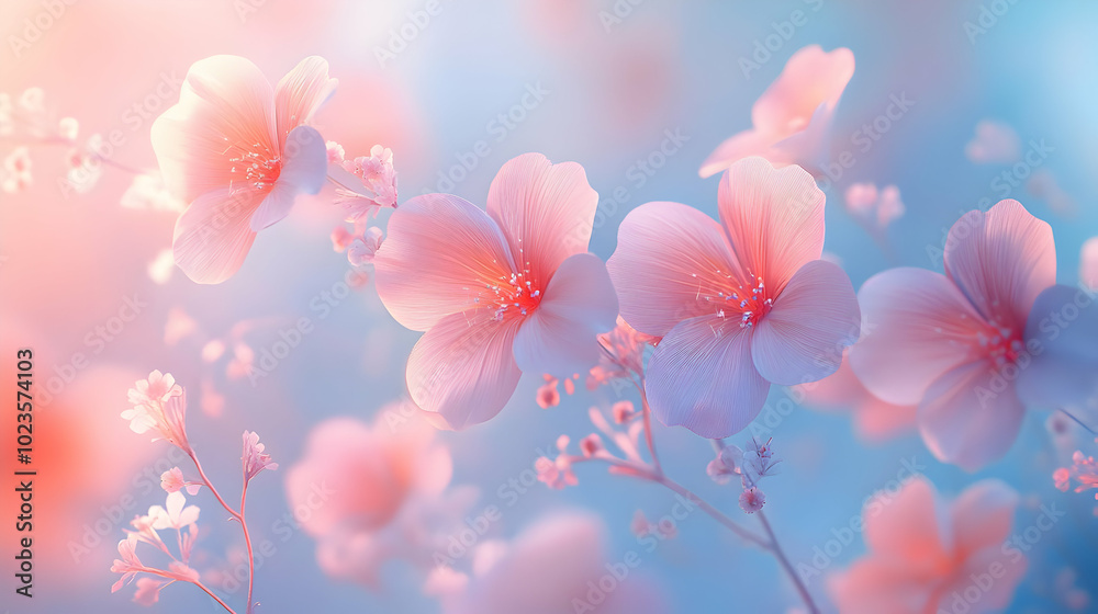 Pink Flowers Abstract Background Illustration Pink Flowers Abstract Background Illustration