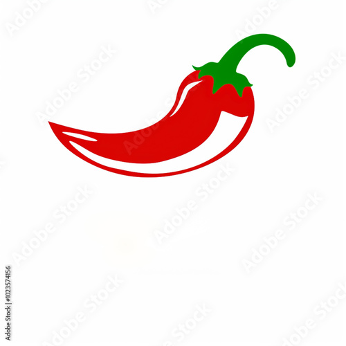 hot red pepper on a white background 