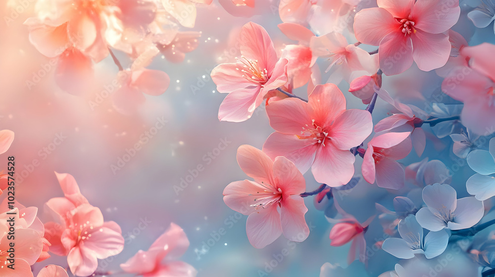 Pink and Blue Flower Illustration Pink and Blue Flower Illustration