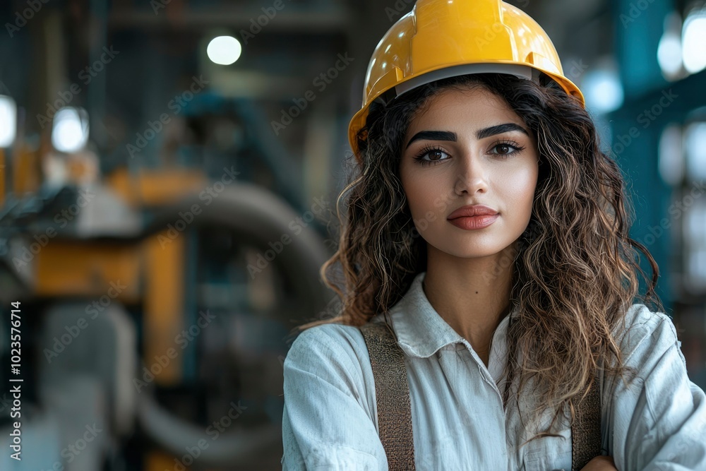 Portrait of a Confident Female Construction Worker with Arms Crossed