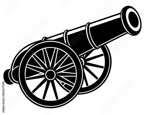 cannon silhouette,Medieval Canon silhouette,cannon vector illustration