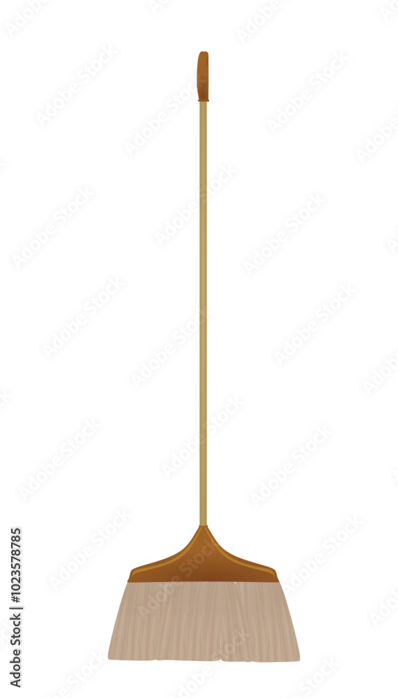 Brown home broom vector illustration Brown home broom vector illustration