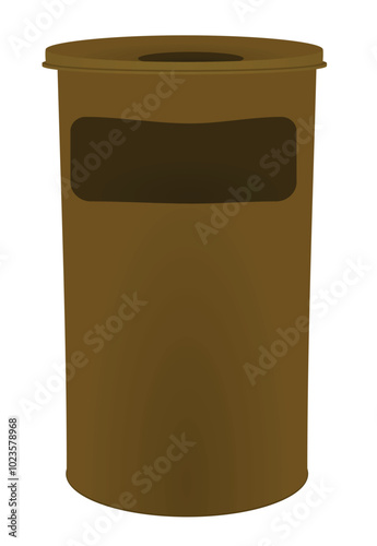 Metal standing outdoor ashtray. vector 