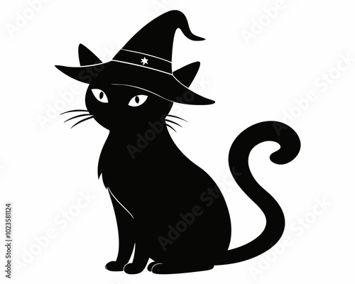 Halloween cat silhouette,Halloween cat vector illustration