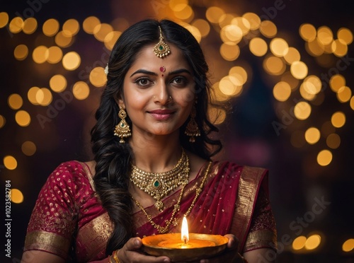 Elegant Diwali decor featuring lanterns and diyas creating a warm and inviting ambiance for the festival photo