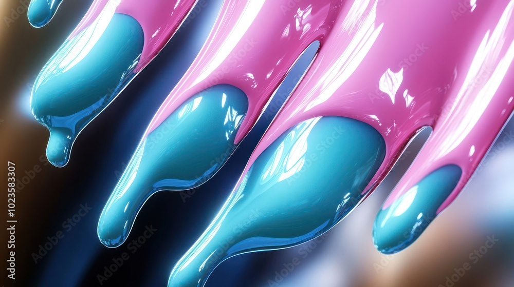 A close-up of colorful, dripping paint, showcasing vibrant textures and fluid motion.