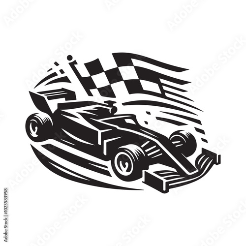 Minimalist car icon vector illustration, Generative Ai
