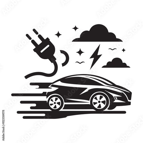 Minimalist car icon vector illustration, Generative Ai