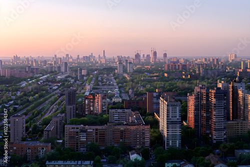 Urban Panorama of Izyum City: A Balance of Infrastructure and Nature photo