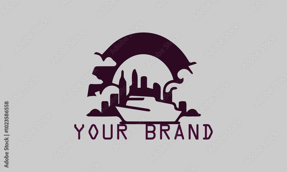 This yacht vector illustration shows a luxury yacht sailing on calm waters. Elegant yacht silhouette and romantic, peaceful atmosphere. This illustration is very suitable to be used as a design 