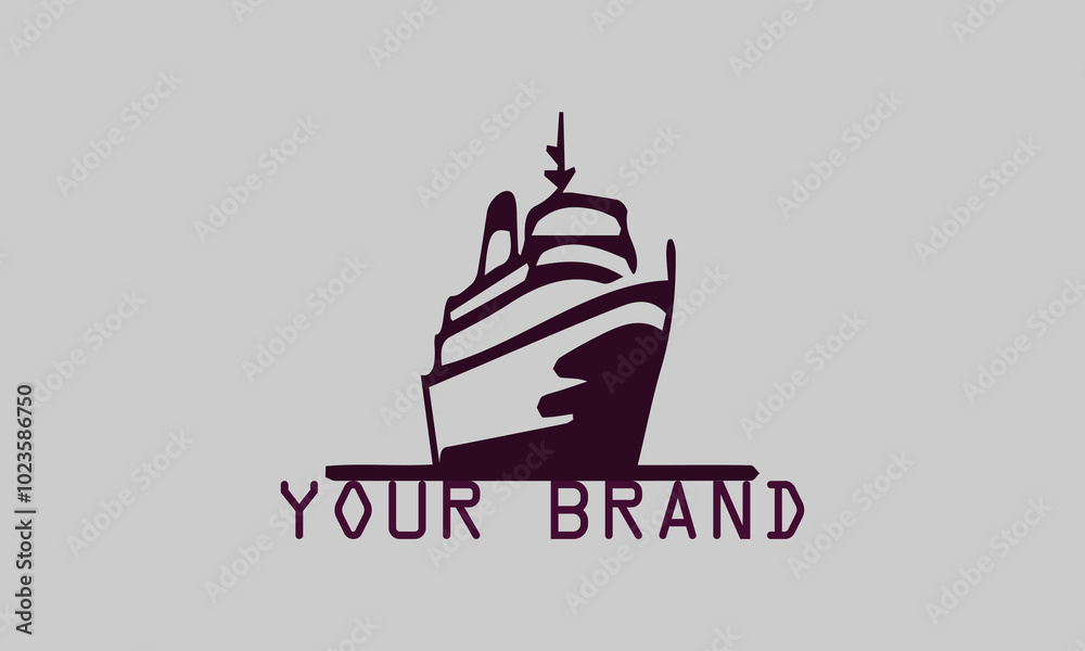 Fototapeta premium This yacht vector illustration shows a luxury yacht sailing on calm waters. Elegant yacht silhouette and romantic, peaceful atmosphere. This illustration is very suitable to be used as a design 