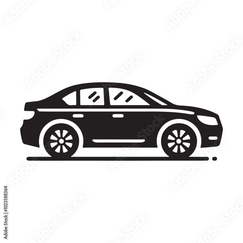 Minimalist car icon vector illustration, Generative Ai