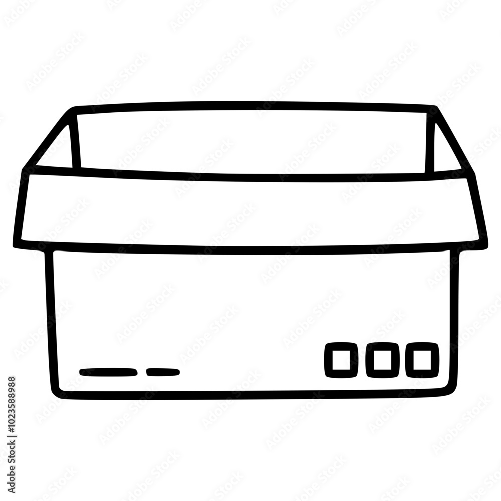 open cardboard box hand drawn doodle outline icon open cardboard box hand drawn doodle outline icon