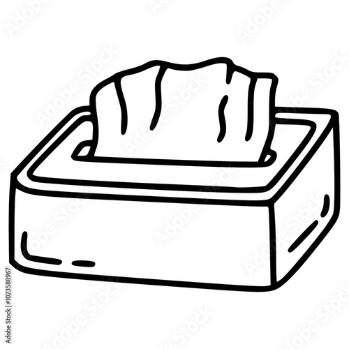 wipe tissue box hand drawn doodle outline icon