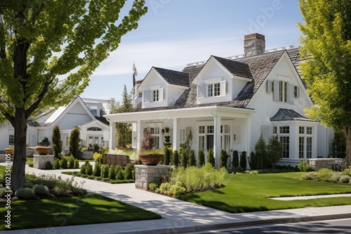 Contemporary white house village architecture outdoors building.