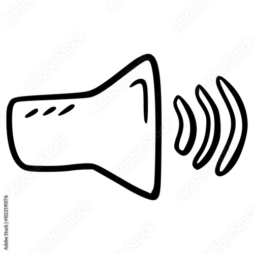loudspeaker volume hand drawn doodle outline icon