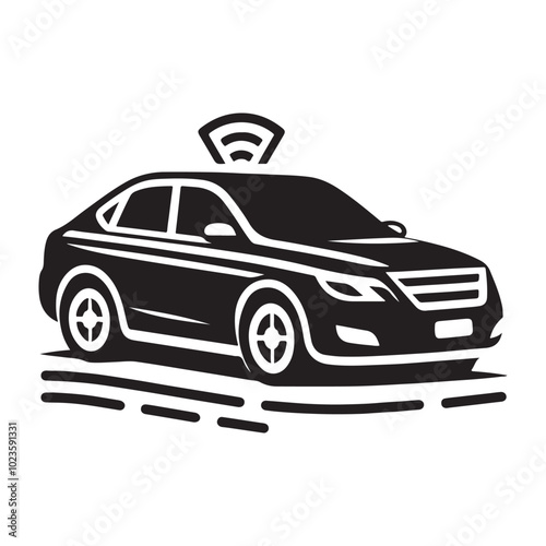 Minimalist car icon vector illustration, Generative Ai