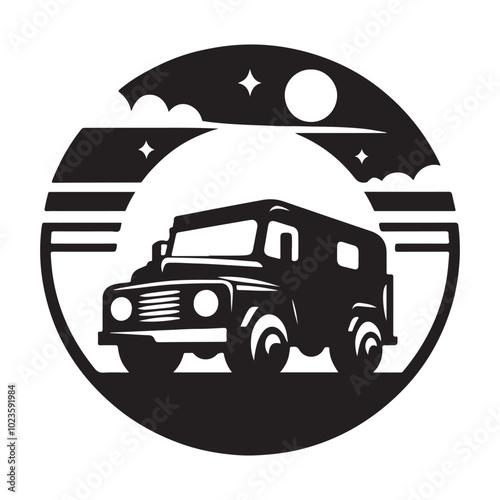 Minimalist car icon vector illustration, Generative Ai