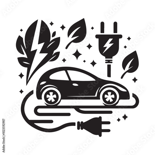 Minimalist car icon vector illustration, Generative Ai