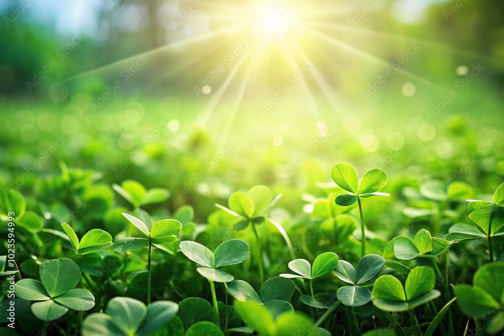 Green field of grass and clover background Point of View Green field of grass and clover background Point of View