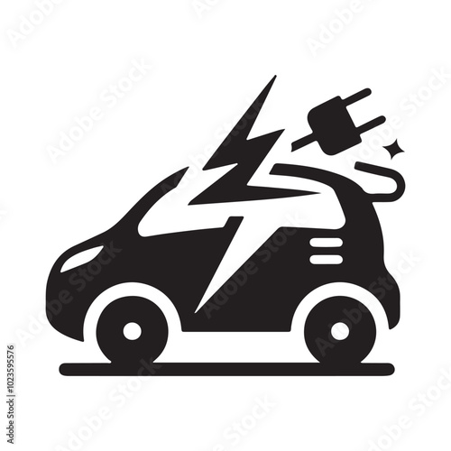 Minimalist car icon vector illustration, Generative Ai