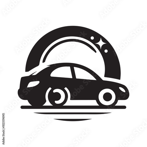 Minimalist car icon vector illustration, Generative Ai