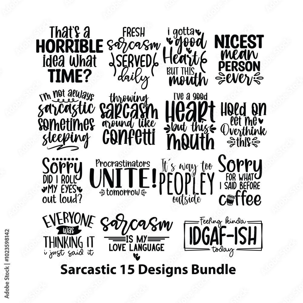 Fototapeta premium Sarcastic Svg Bundle