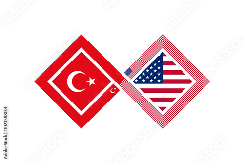 deal concept. turkish and american english language translation icon. vector illustration isolated on white background