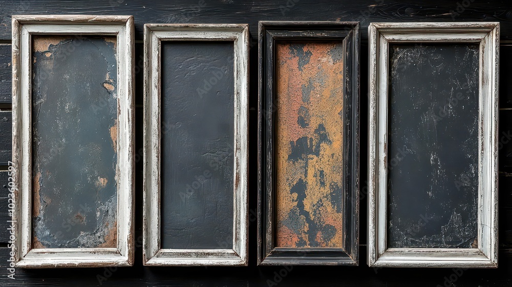 set of six distressed black rectangular frames with white edges perfect for showcasing artwork or photographs the grunge style adds a vintage touch to the modern layout set of six distressed black rectangular frames with white edges perfect for showcasing artwork or photographs the grunge style adds a vintage touch to the modern layout