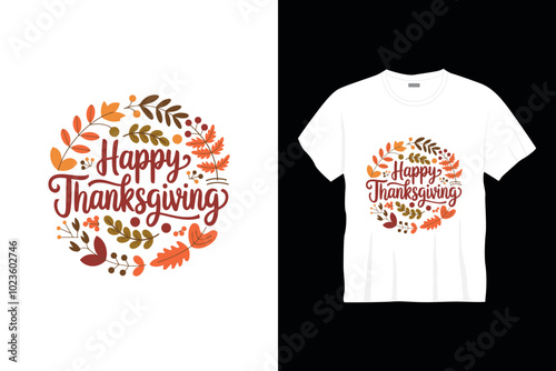Happy thanksgiving typography t shirt design