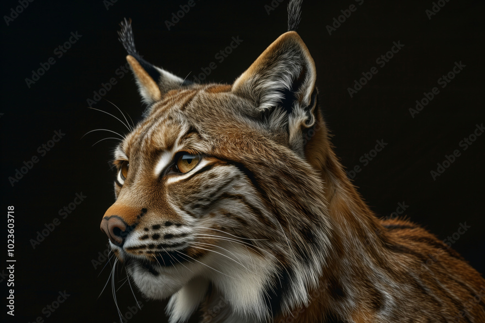 A close-up portrait of a European lynx. A close-up portrait of a European lynx.
