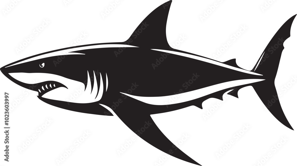 Obraz premium Shark vector silhouette 