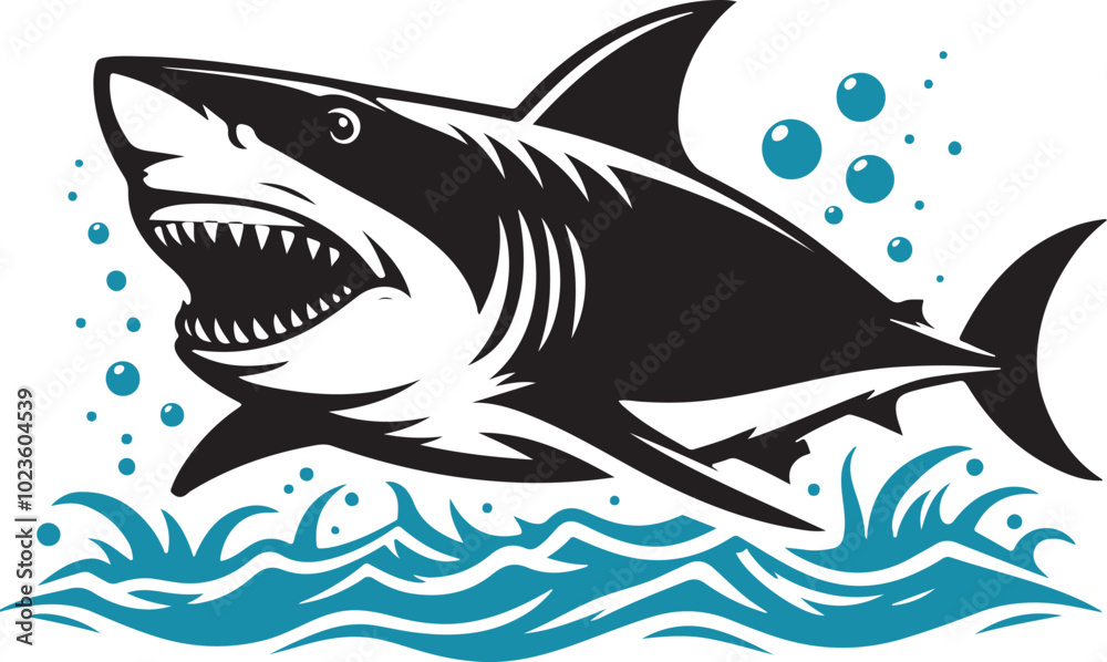 Obraz premium Shark vector silhouette 