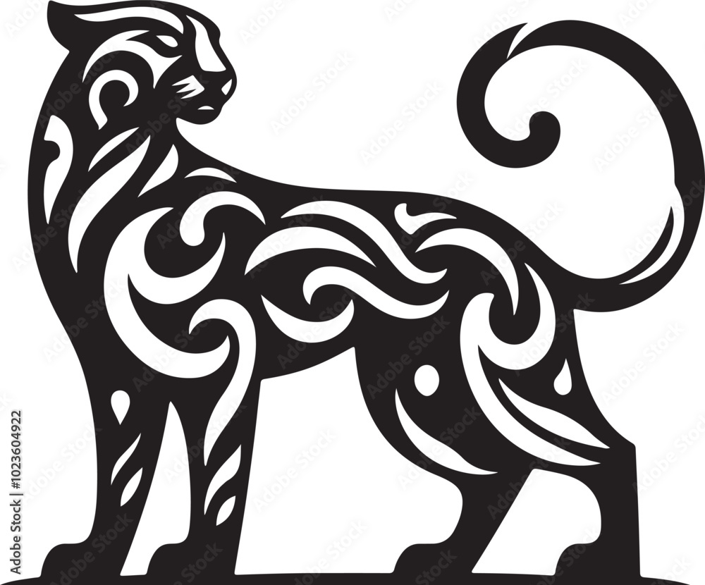 Obraz premium Stylized panther vector silhouette 