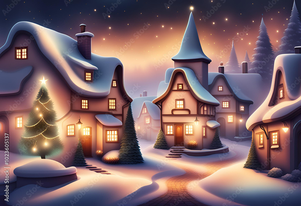 Fototapeta premium christmas house in the forest