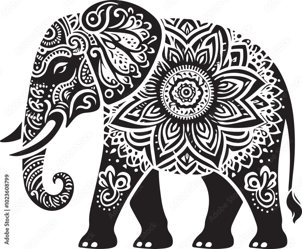Mandala art elephant vector silhouette Mandala art elephant vector silhouette