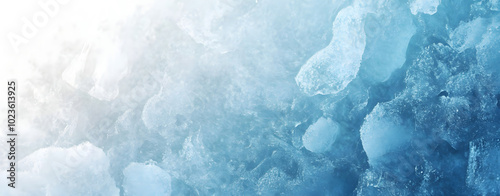 A smooth ice texture background with frosty details and transparent layers