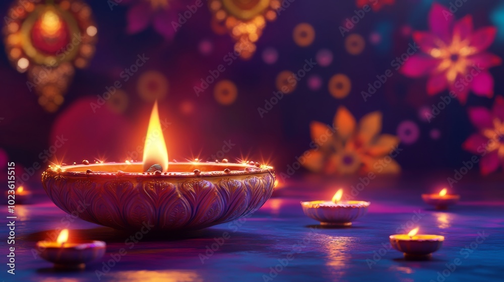 Creative Diwali poster with decorative props Creative Diwali poster with decorative props