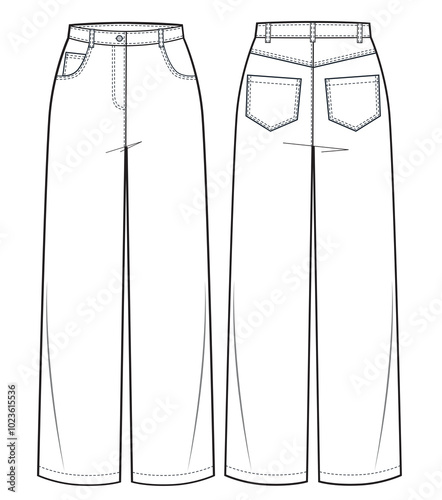 High-waisted baggy wide leg jeans