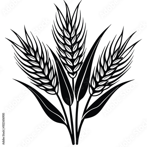 wheat vector silhouette.