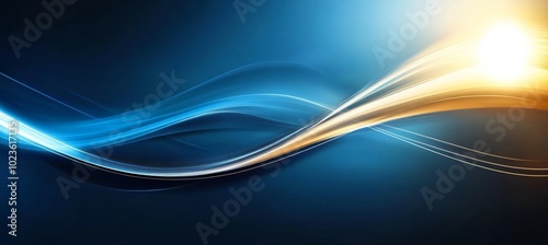 Abstract Blue and Gold Wave Background - Ideal for Design Projects, Presentations, Websites.