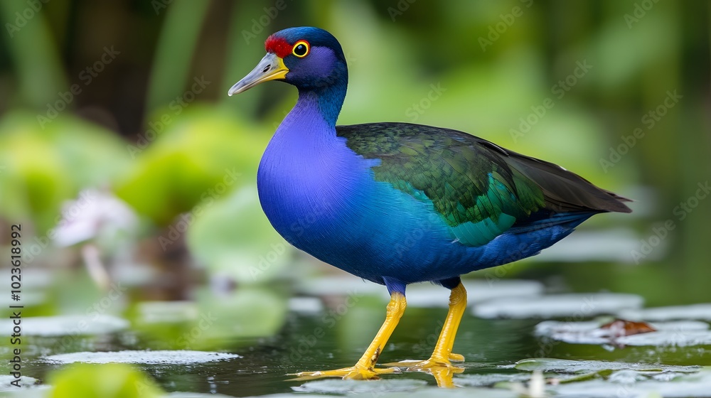 Purple Gallinule Bird in Nature, Photo Realistic, Pattern Background, Wallpaper, Cover and Screen for Smartphone, PC, Laptop, 9:16 and 16:9 Format Purple Gallinule Bird in Nature, Photo Realistic, Pattern Background, Wallpaper, Cover and Screen for Smartphone, PC, Laptop, 9:16 and 16:9 Format
