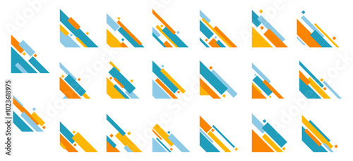 Modern Abstract Shape Border and Corner Frame Vector Set Collection. Decorative Elements Corners, Borders, and Frames. Creative Shape for Banners, Certificates, Invitations, and Covers Design