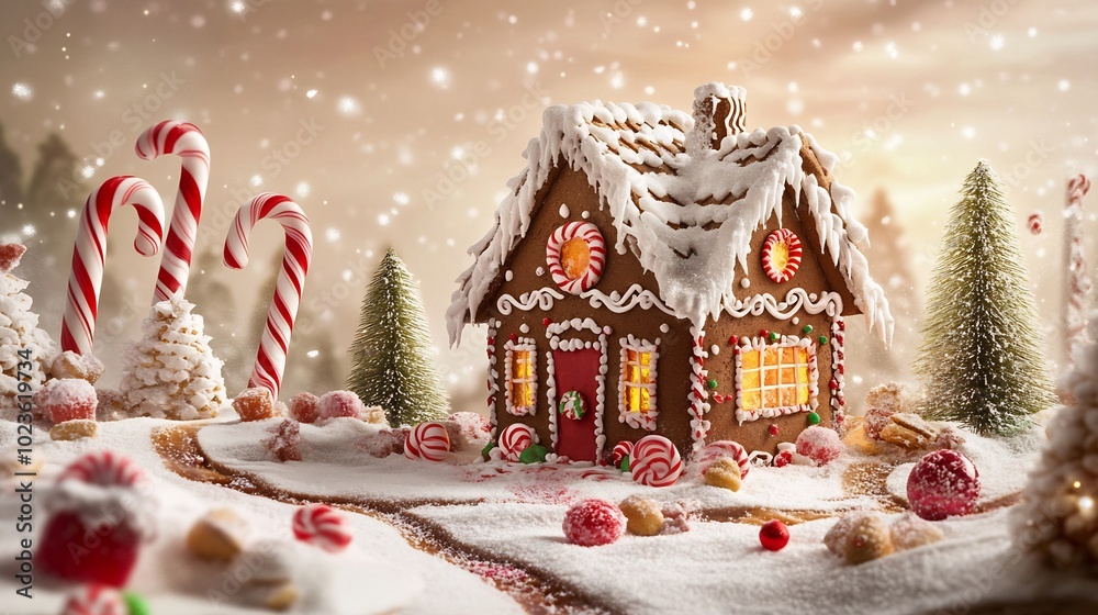 Gingerbread House in a Winter Wonderland Gingerbread House in a Winter Wonderland