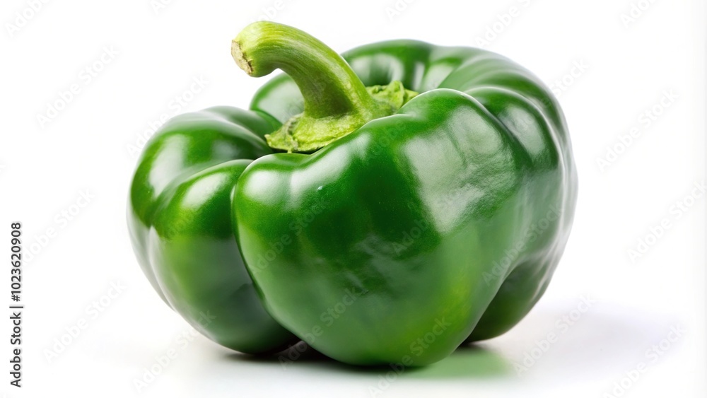 Green pepper isolated on white background with shallow depth of field Green pepper isolated on white background with shallow depth of field
