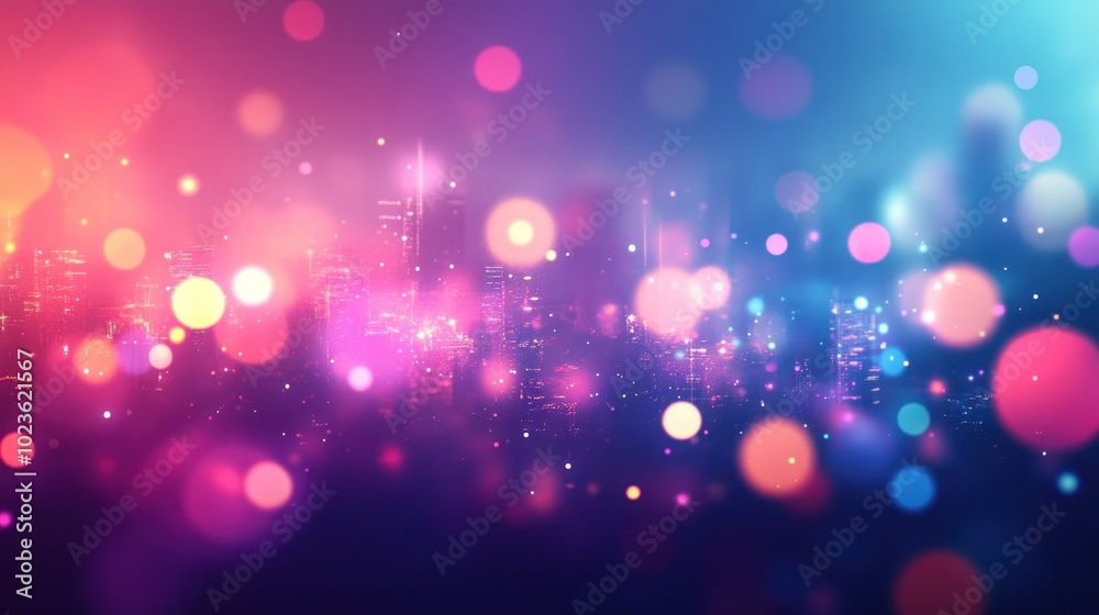 Abstract Cityscape with Vibrant Bokeh Lights Abstract Cityscape with Vibrant Bokeh Lights