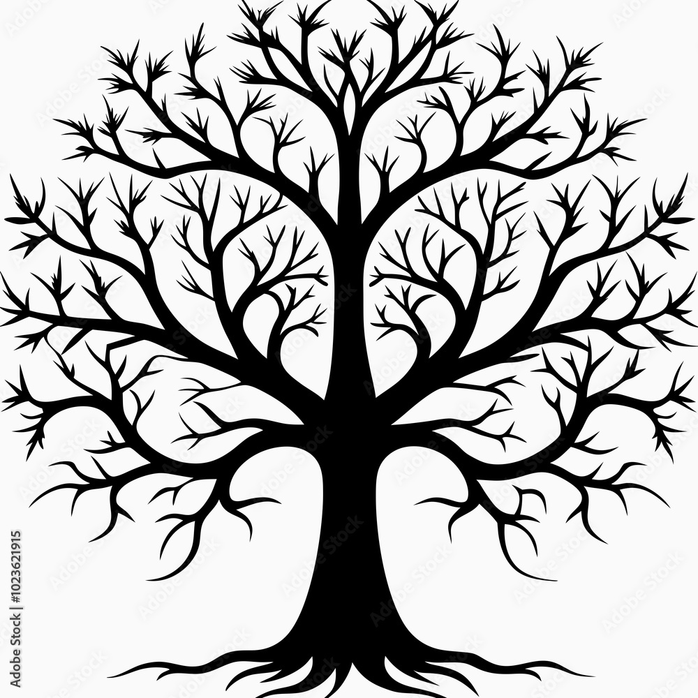 Obraz premium wintercreeper--tree-silhouette